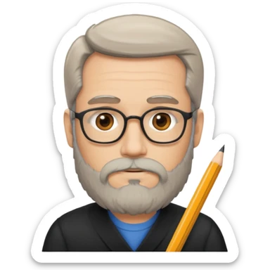 un escritor maduro con barba sticker