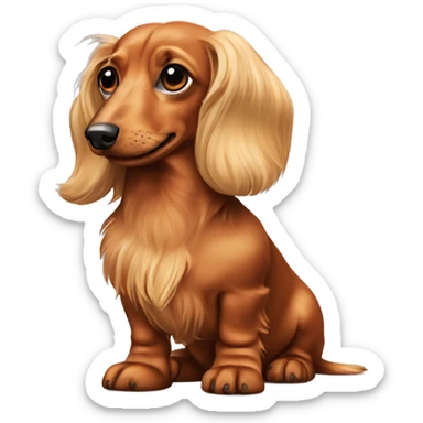 Fullbody Longhair piepald dachshund sticker
