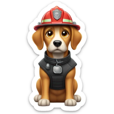 Fire fighter dog sticker