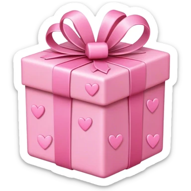 pink present with light_pink hearts sticker