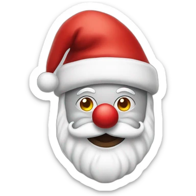 Clown dressed as santa Claus sticker