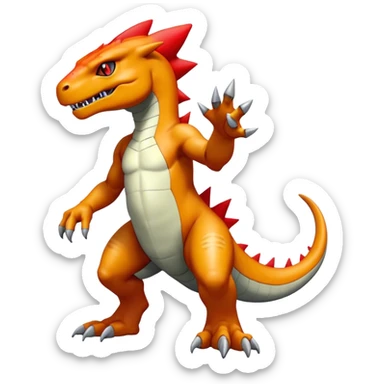  Cool Edgy Shiny Futuristic Ethereal Legendary Greymon-Digimon-Charmeleon-Reptile full body sticker