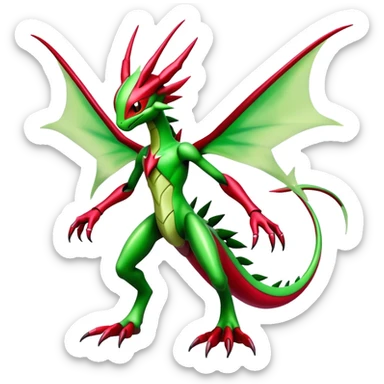  Cool Edgy Shiny Futuristic Ethereal Legendary Scizor-Digimon-Schyther-Flygon-hybrid full body sticker
