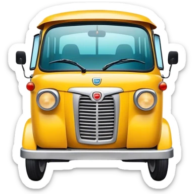 Cinematic Realistic Tuk Tuk Pop Culture Emoji, featuring a vibrant portrayal of the iconic Thai tuk tuk rendered with dynamic textures and lively, urban lighting. sticker