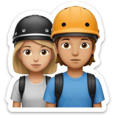 skateboarder girl boy mugshot with helmet sticker