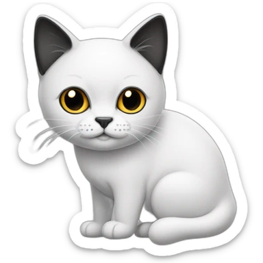gato blanco con cara negra sticker