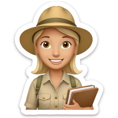 island tour guide with a notebook  sticker