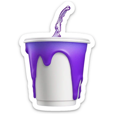 Double styrofoam cup pouring out purple liquid  sticker