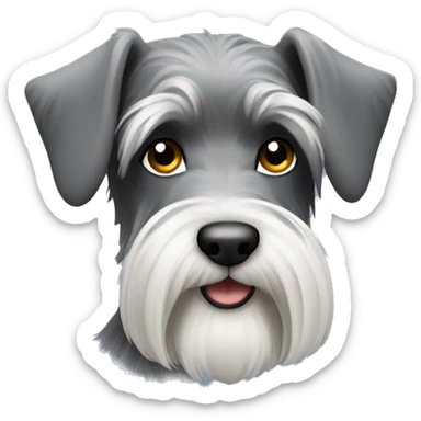 mini schnauzer with long hair sticker