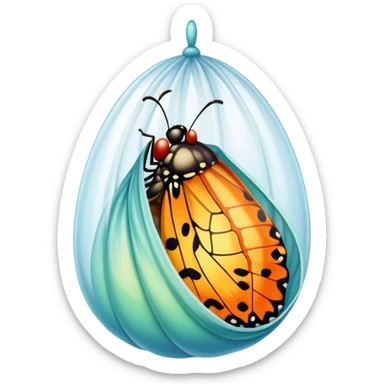 Butterfly in cocoon sticker