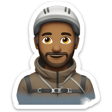 man with brown scruff skiing sticker