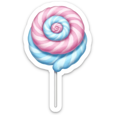 Cotton Candy, Pink Swirl Cotton Candy – classic fluffy pink spiral on a white stick. sticker