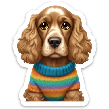 Cocker spaniel wearing a jumper  sticker