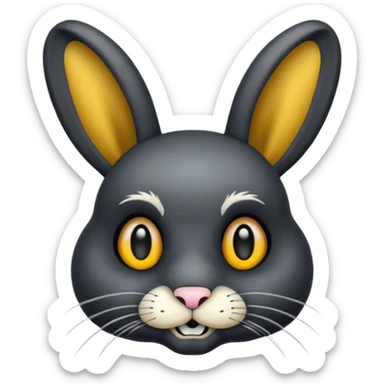 Tête de lapin squelette noire avec des G à la place des yeux  sticker