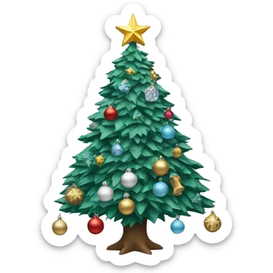 christmas tree with manchester city ornaments  sticker
