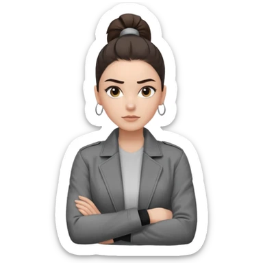 สีตาโทนสีเทาเท่ ๆ มีประกายคม

คิ้วได้รูป มองแล้วดูสตรอง

ผมหางม้าสูง / ผมสั้นสปอร์ต

เสื้อแจ็กเก็ต / ลุคสตรีทแฟชั่น

ท่าโพสกอดอก
ฟีล: Girl Boss, cool beauty, minimal but powerful sticker