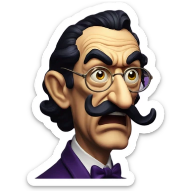 Salvador Dali angry waluigi sticker