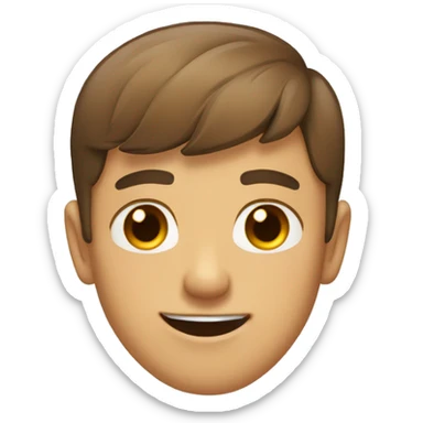 a teen guy face brown short hair brown eyes blinking eye tongue out sticker