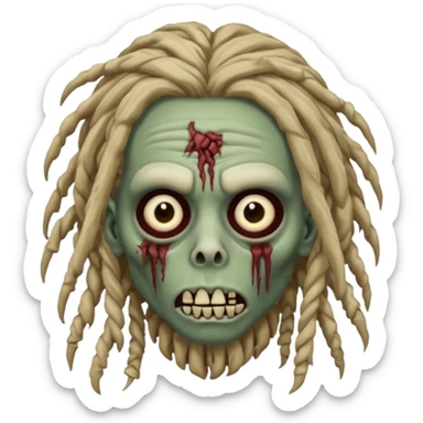 create zombie with dreadlocks have some of the drealocks cover his face now add a nose ring sticker