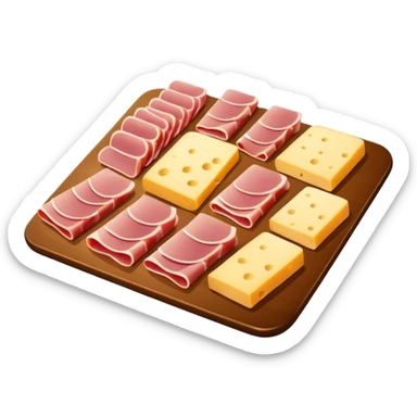cold cuts (ham & cheese on a rectangular platter) sticker