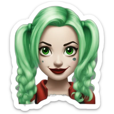 Margot Robbie Harley quinn green hairs sticker
