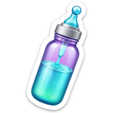 glitter purple and cian feeding bottle sticker