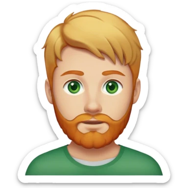 A man with green eyes and blonde hair with ginger beard  sticker