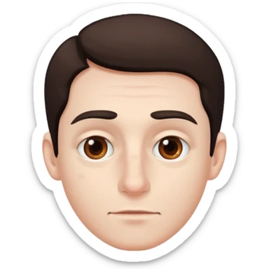 Man with pale skin and a dark brown spot on the end of his nose sticker