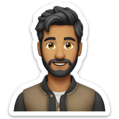 Indian man in his 20s with a light beard and stylish hairstyle sticker