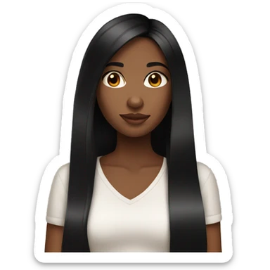 Beautiful Brown skin girl with straight black hair sticker