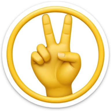 A 3D Apple-style yellow hand emoji, closed fist with only the index finger pointing upward, the finger making a circular motion as if drawing an imaginary circle in the air, dynamic curved motion lines around the finger to show the circular movement, smooth glossy texture, clean minimal background sticker