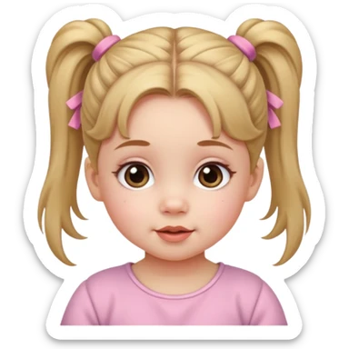 baby girl with ponytails hairstyle  sticker