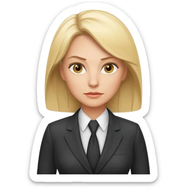 serious blond business woman in her forties in full suit sticker