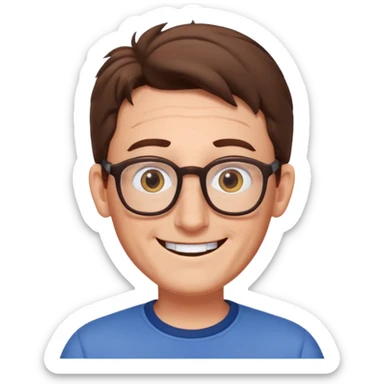 The actor of spongebob tom Kenny a guy with brown hair and glasses sticker