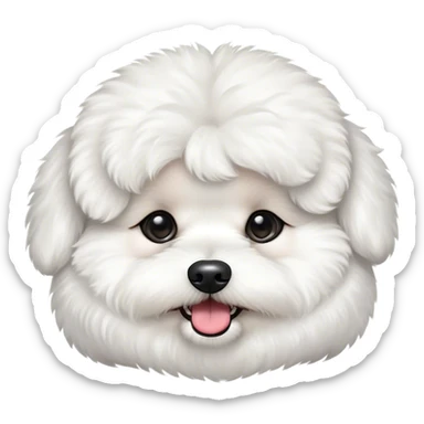 Fluffy bichon frise with underbite sticker