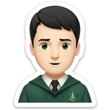 Jamie Yeates is Marcus Flint in harry potter, wear hogwarts slytherin uniform, short black hair, bulky face, often grimaced and bared his teeth sticker