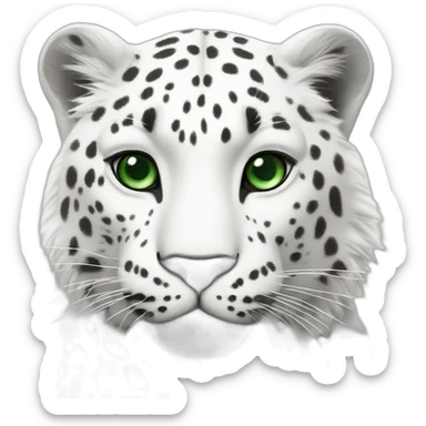 white leopard with green eyes sticker
