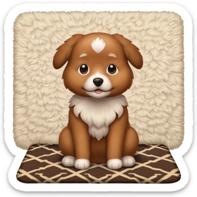Make a cute brown dog i a carpet sticker