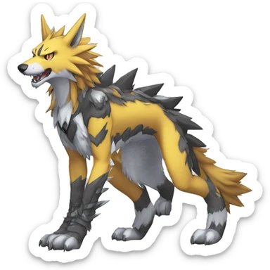  Cool Edgy Digimon-Fakemon-Garurumon-Loogamon-Dorulumon-Wolf full body sticker