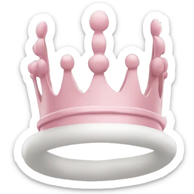 White and pastel pink crown sticker