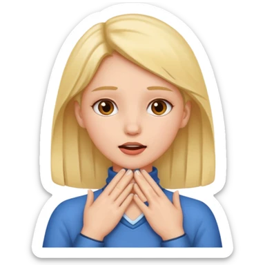 A girl with her hands around her throat   sticker