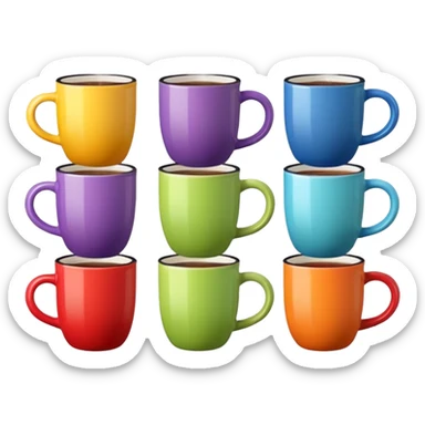 colorful mugs hot drink sticker