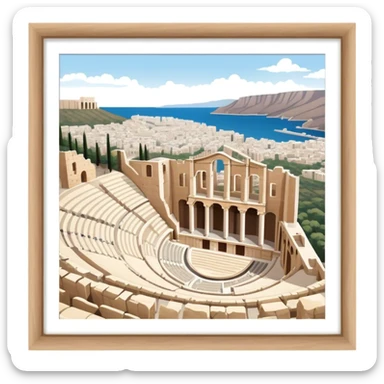 Odeon of Herodes Atticus Landmark Emoji – Depicting the ancient stone amphitheater on the Acropolis slopes. sticker