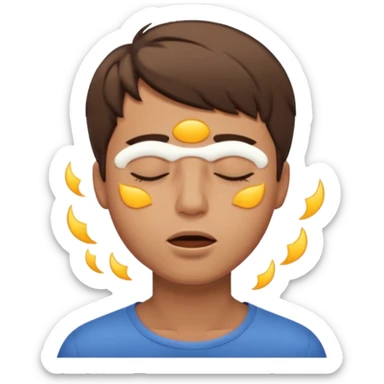 A male with closed eyes but the mouth is blowing out sticker