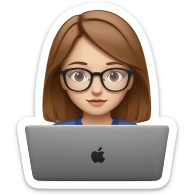 una ragazza con capelli castano chiaro con occhiali guarda netflix sticker