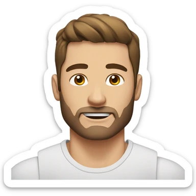 Guy with brown hair working out no facial hair and strong sticker