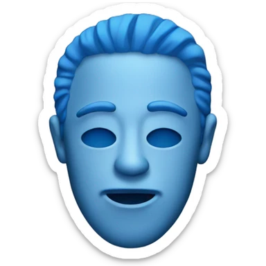 blue face listing music sticker