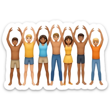 american men and woman photorealistic standing on feet sticker