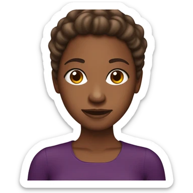 Brownskin girl with aubergine sticker