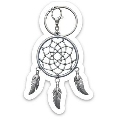 Realistic Mini metallic Dreamcatcher keychain  sticker